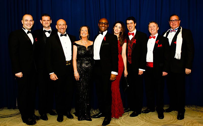 Sponsors enjoying the Rainbow Ball